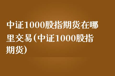 中证1000股指期货在哪里交易(中证1000股指期货)_https://www.xmqjcw.com_期货百科_第1张