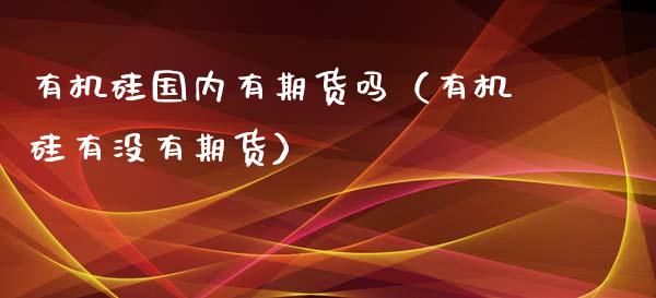 有机硅国内有期货吗（有机硅有没有期货）_https://www.xmqjcw.com_期货投资_第1张