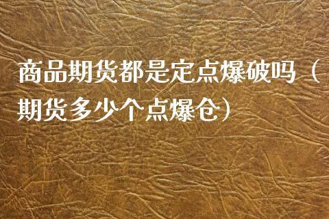 商品期货都是定点**吗（期货多少个点爆仓）_https://www.xmqjcw.com_期货投资_第1张