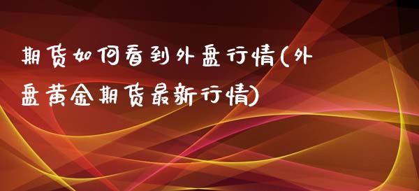 期货如何看到外盘行情(外盘黄金期货最新行情)_https://www.xmqjcw.com_股票投资_第1张