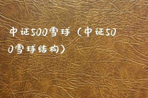 中证500雪球（中证500雪球结构）_https://www.xmqjcw.com_期货投资_第1张