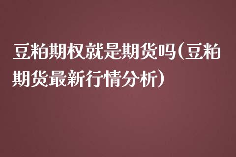 豆粕期权就是期货吗(豆粕期货最新行情分析)_https://www.xmqjcw.com_期货投资_第1张
