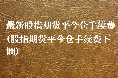 最新股指期货平今仓手续费(股指期货平今仓手续费下调)_https://www.xmqjcw.com_股票投资_第1张