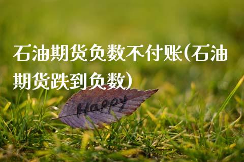 石油期货负数不付账(石油期货跌到负数)_https://www.xmqjcw.com_期货百科_第1张