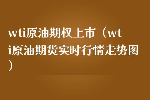 wti原油期权上市（wti原油期货实时行情走势图）_https://www.xmqjcw.com_期货投资_第1张