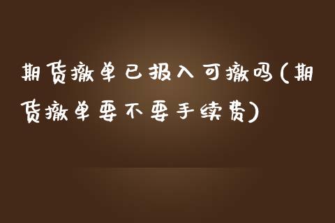 期货撤单已报入可撤吗(期货撤单要不要手续费)_https://www.xmqjcw.com_期货百科_第1张