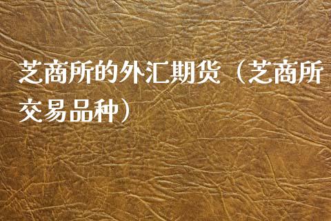 芝商所的外汇期货（芝商所交易品种）_https://www.xmqjcw.com_期货投资_第1张