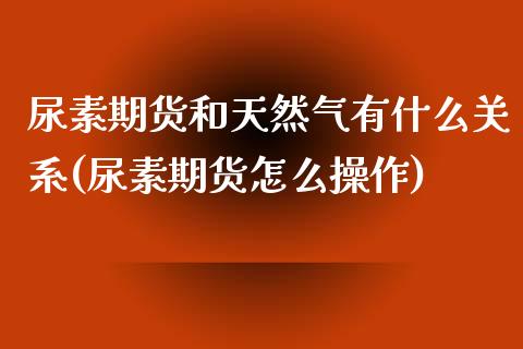 尿素期货和天然气有什么关系(尿素期货怎么操作)_https://www.xmqjcw.com_期货直播室_第1张