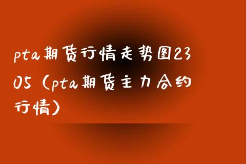 pta期货行情走势图2305（pta期货主力合约行情）_https://www.xmqjcw.com_期货直播室_第1张