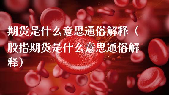 期货是什么意思通俗解释（股指期货是什么意思通俗解释）_https://www.xmqjcw.com_期货直播室_第1张