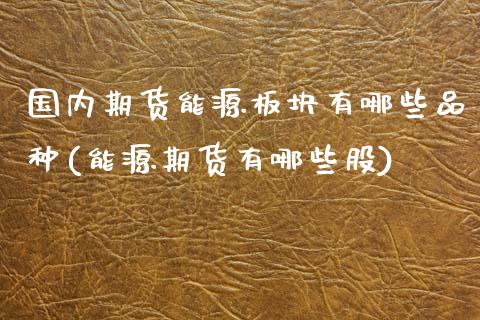 国内期货能源板块有哪些品种(能源期货有哪些股)_https://www.xmqjcw.com_期货投资_第1张