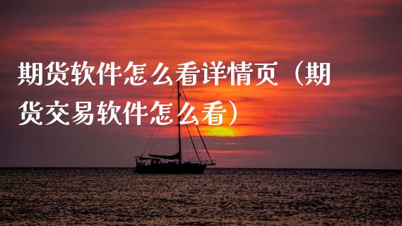 期货软件怎么看详情页（期货交易软件怎么看）_https://www.xmqjcw.com_期货投资_第1张