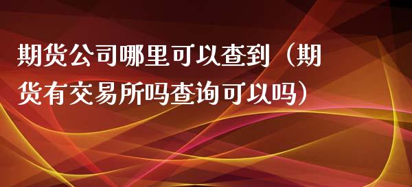 期货公司哪里可以查到（期货有交易所吗查询可以吗）_https://www.xmqjcw.com_期货投资_第1张