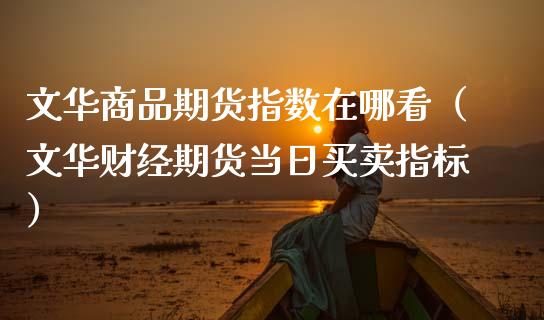 文华商品期货指数在哪看（文华财经期货当日买卖指标）_https://www.xmqjcw.com_期货直播室_第1张