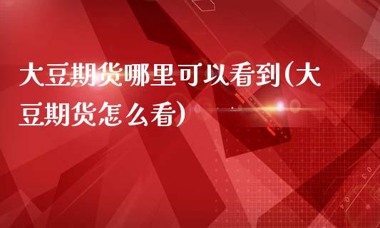 大豆期货哪里可以看到(大豆期货怎么看)_https://www.xmqjcw.com_期货百科_第1张