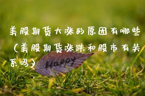 美股期货大涨的原因有哪些（美股期货涨跌和股市有关系吗）_https://www.xmqjcw.com_期货投资_第1张